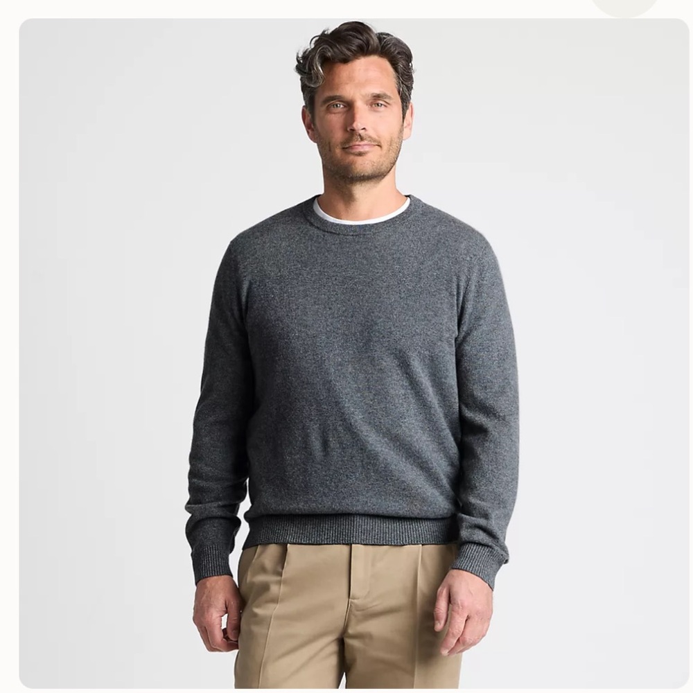 NWOT Lands' End Heather Gray Men’s Cashmere Sweater size XLT